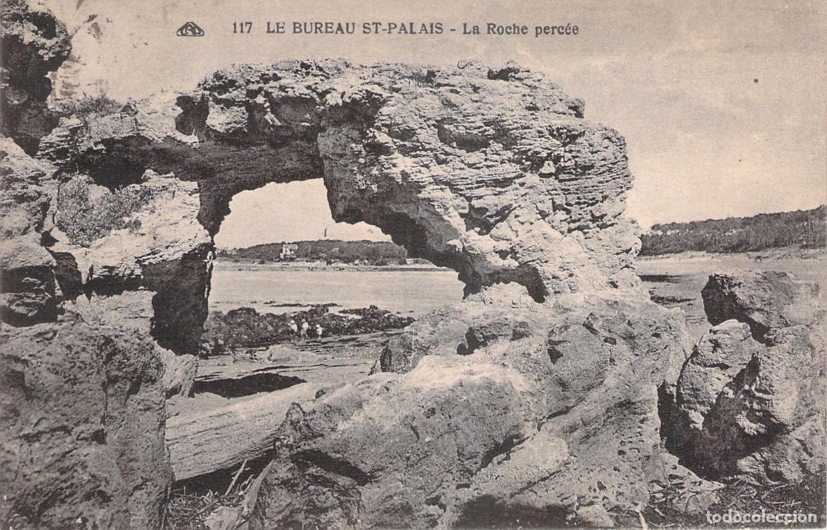 Postales: Postal de la formaci&oacute;n rocosa La Roche Perc&eacute;e en Saint-Palais-sur-Mer