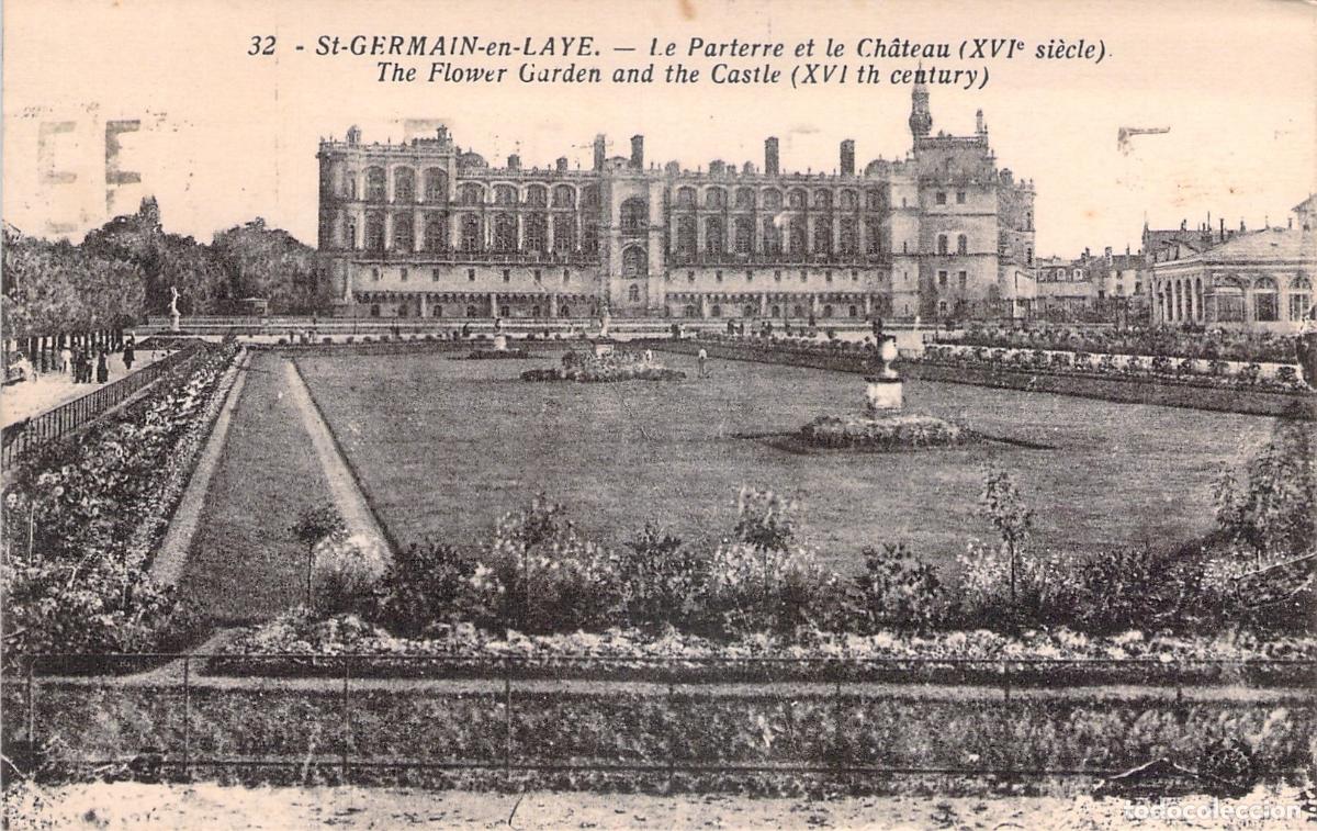 Postales: Postal del Castillo y Jardines de St-Germain-en-Laye, Francia