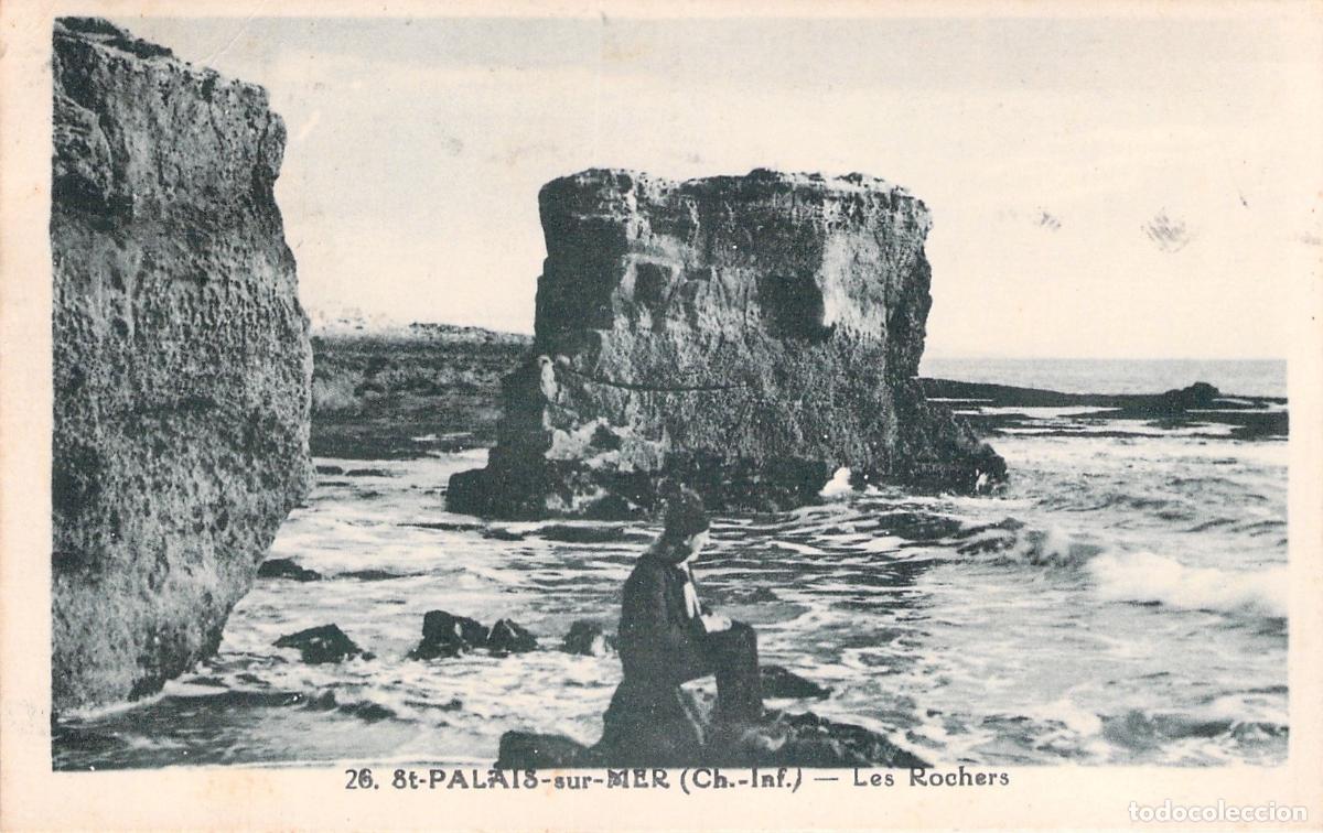 Postales: Postal de formaciones rocosas en la costa de Saint-Palais-sur-Mer