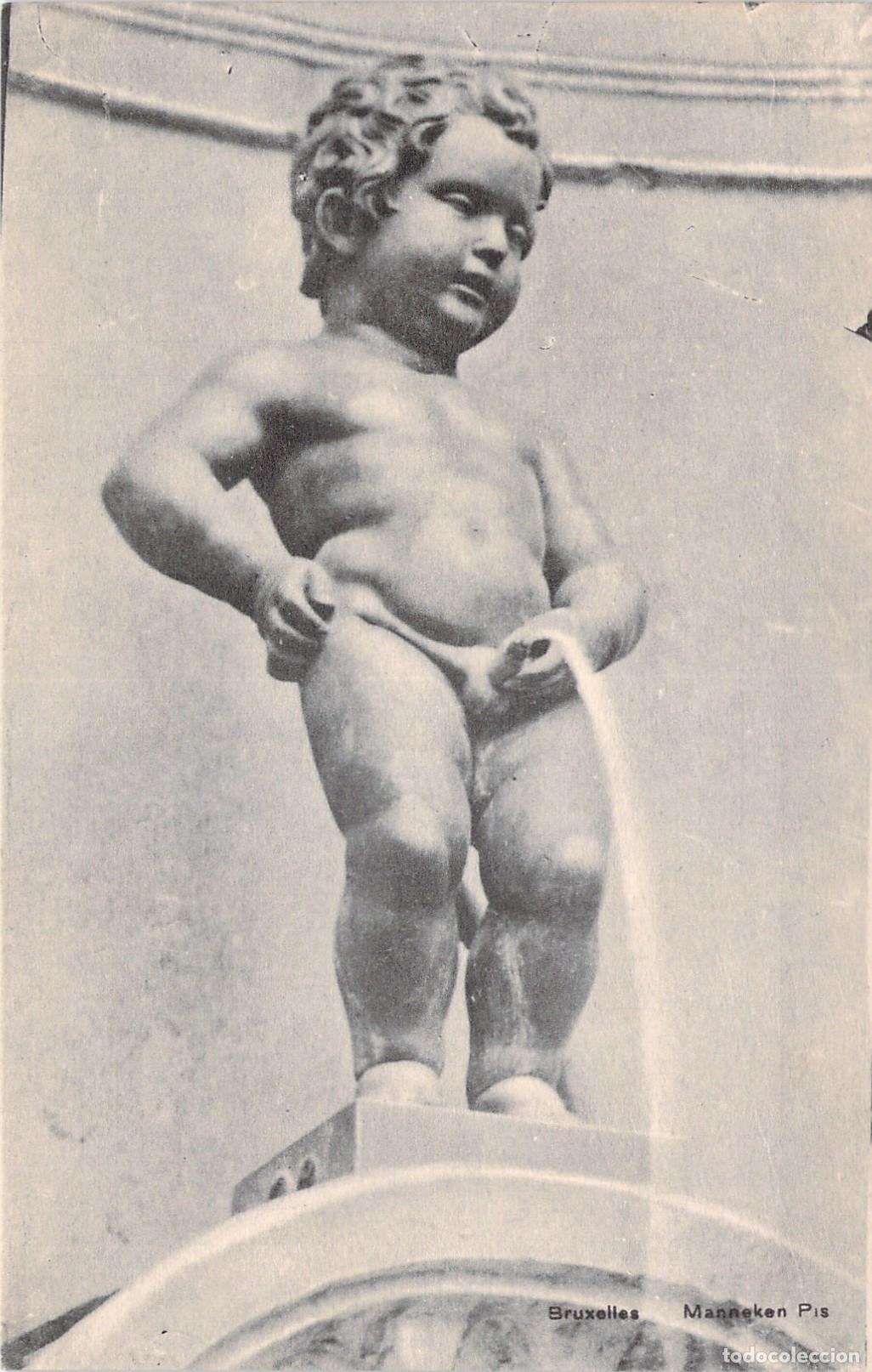 Postales: Postal de la estatua Manneken Pis en Bruselas