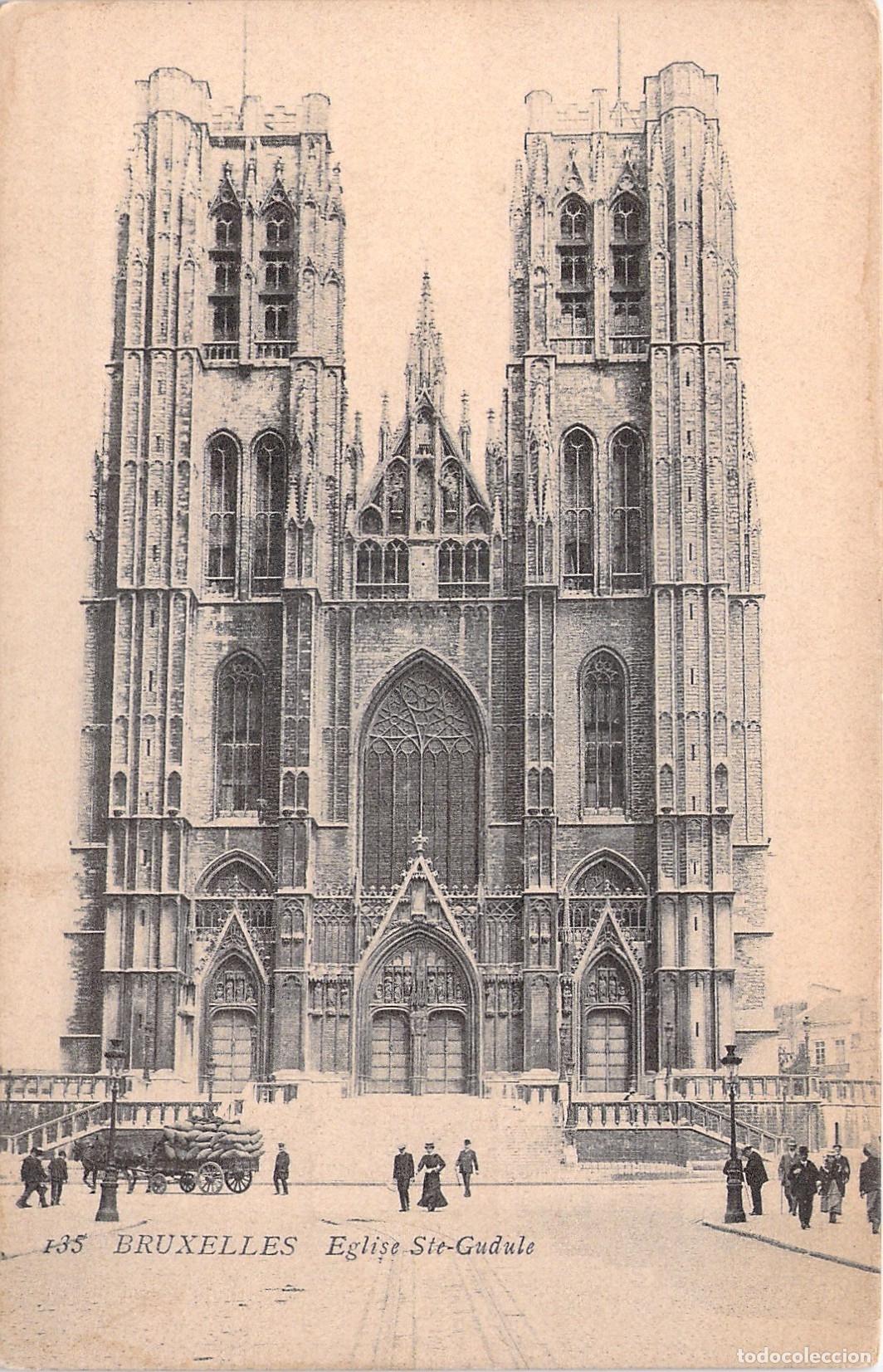 Cartes Postales: Postal de la Catedral de Santa G&uacute;dula en Bruselas