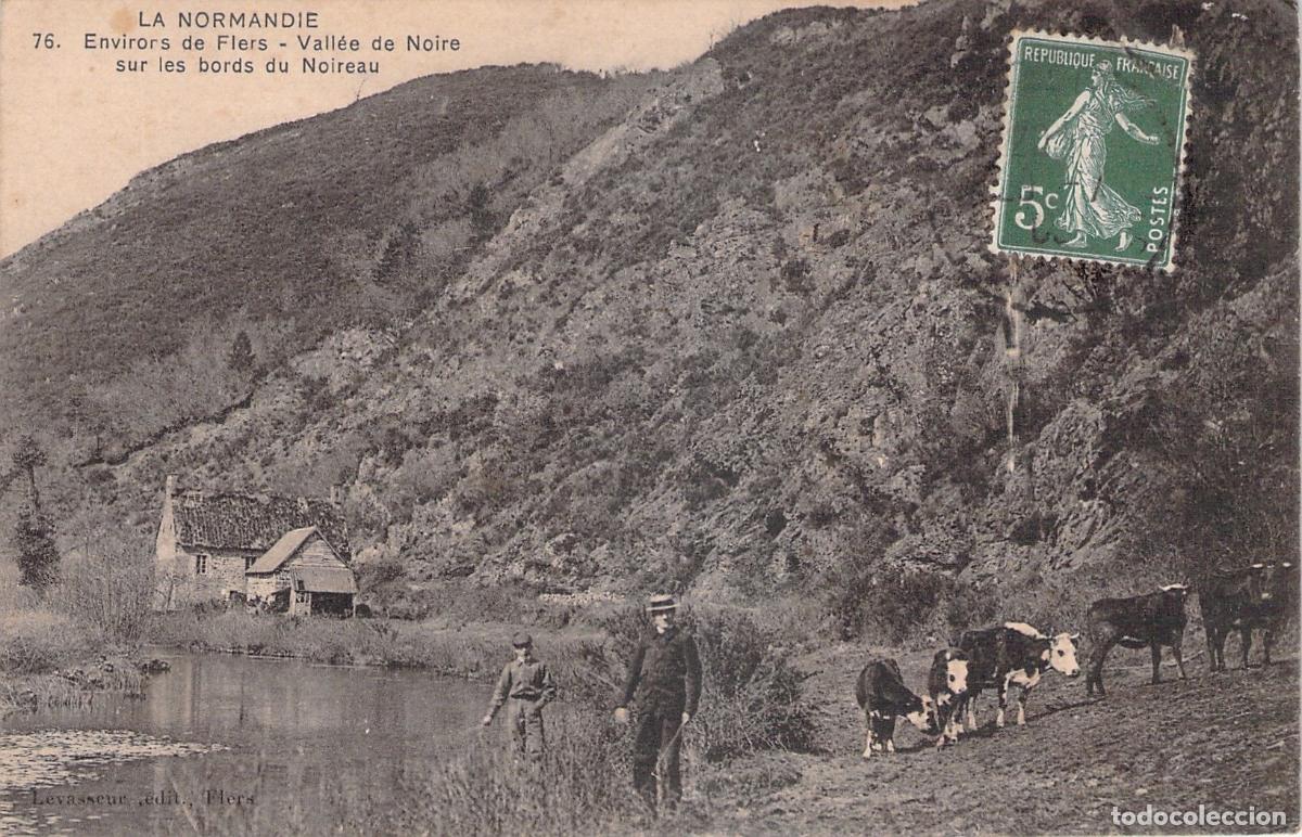 Postales: Postal de Normand&iacute;a: Valle del r&iacute;o Noire en las cercan&iacute;as de Flers