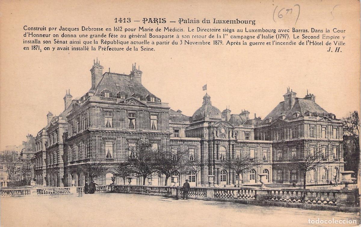 Postales: Postal del Palacio de Luxemburgo en Par&iacute;s, Francia