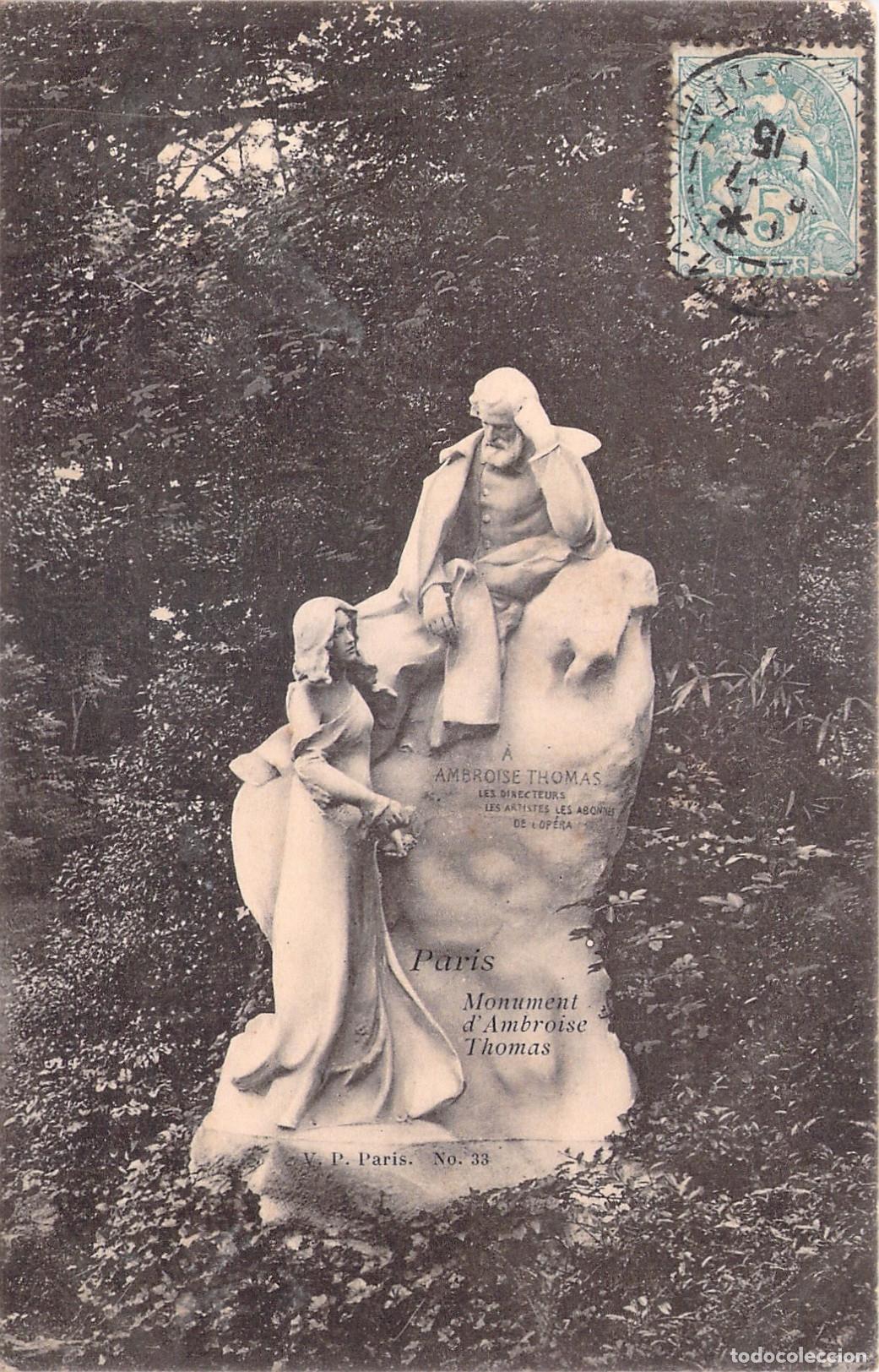Postales: Postal del Monumento a Ambroise Thomas en Par&iacute;s