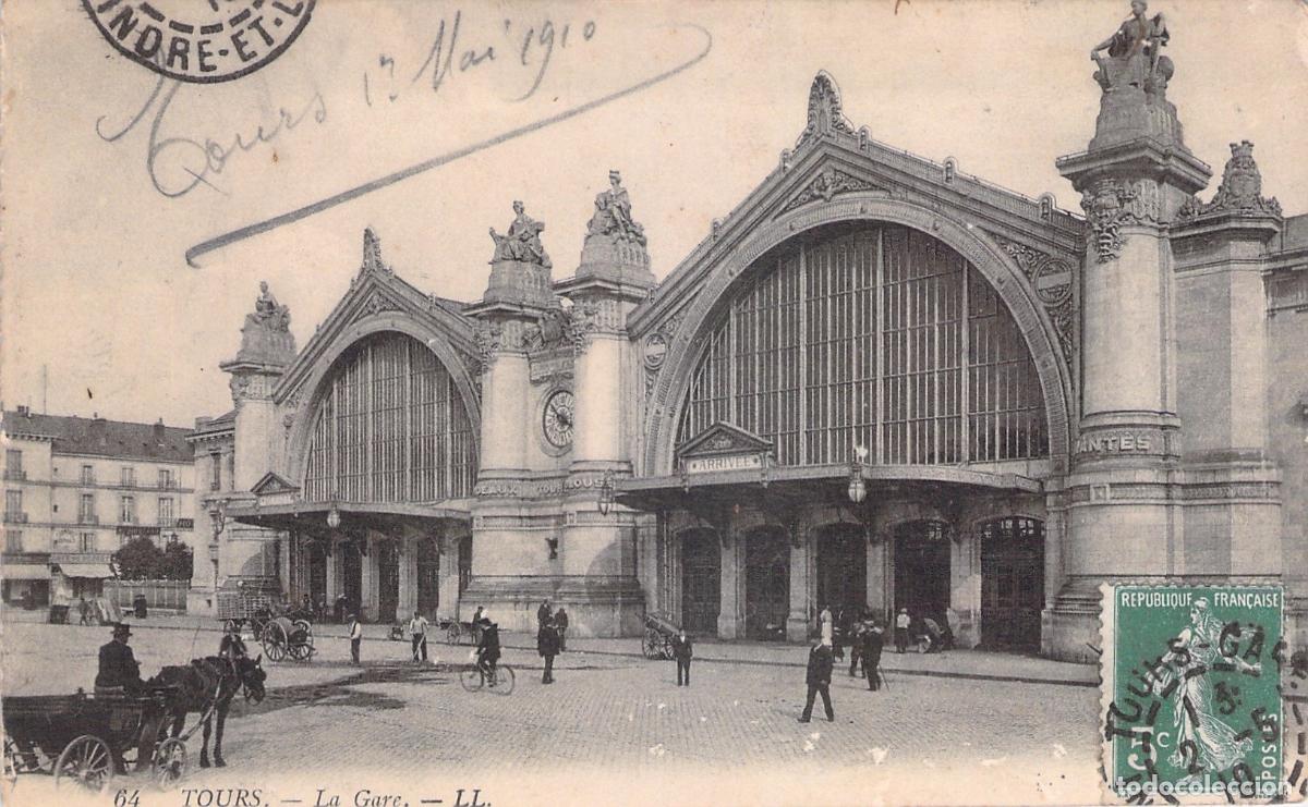 Postales: Postal de la Estaci&oacute;n de Tren de Tours, Francia