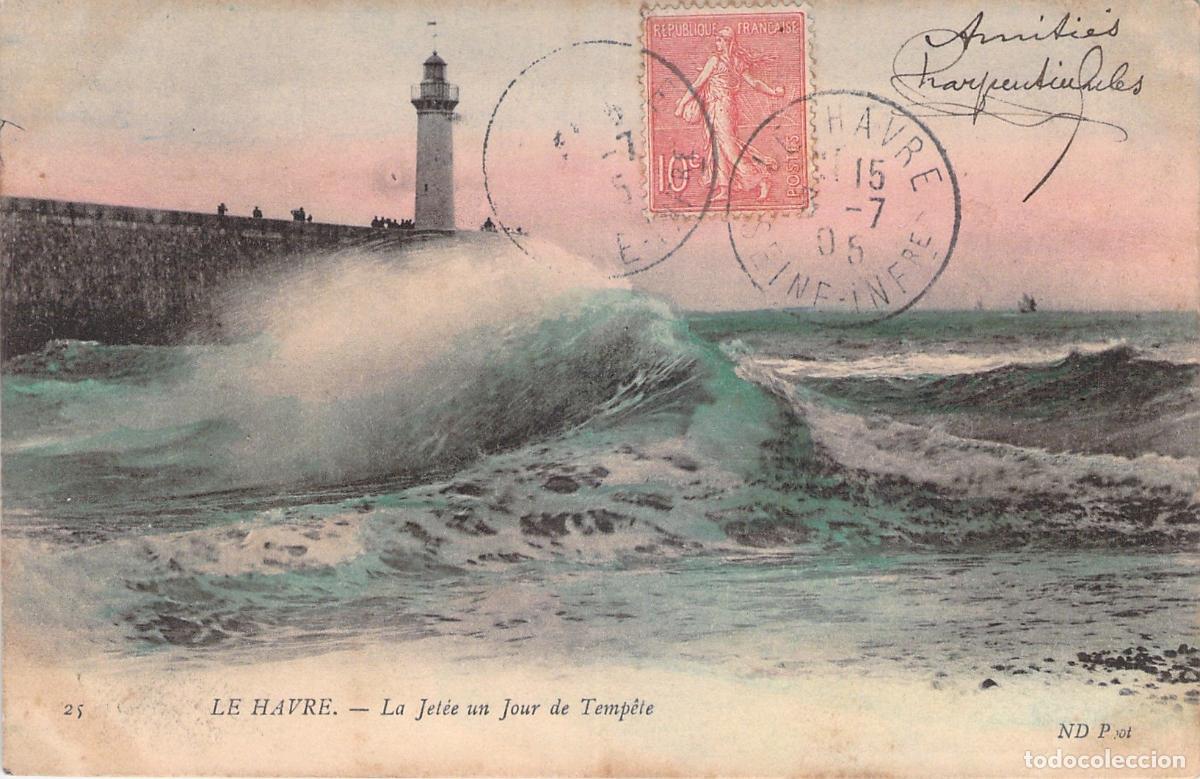 Postales: Postal de Le Havre La Jet&eacute;e un Jour de Temp&ecirc;te Francia
