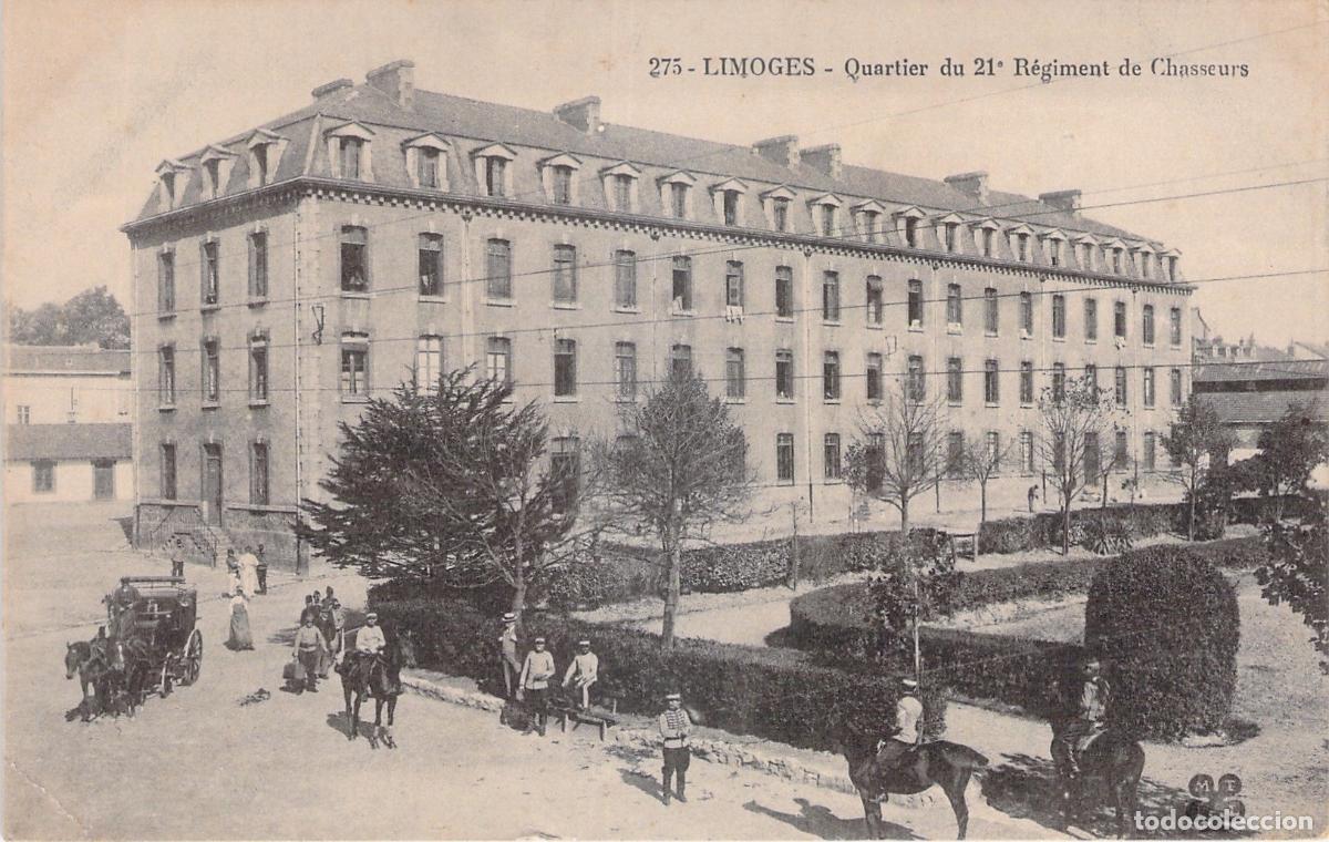 Postales: Postal de Limoges, Cuartel del 21 Regimiento de Cazadores