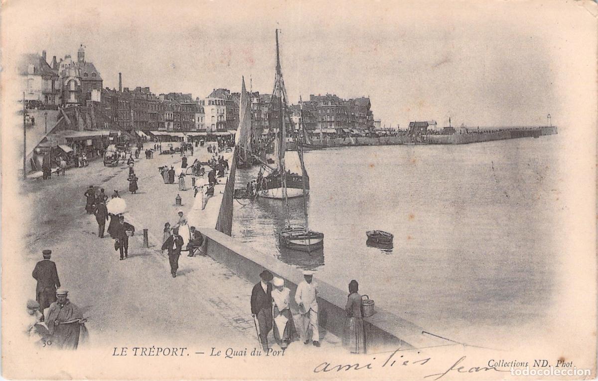 Postales: Postal de Le Tr&eacute;port, muelle del puerto con barcos en Francia