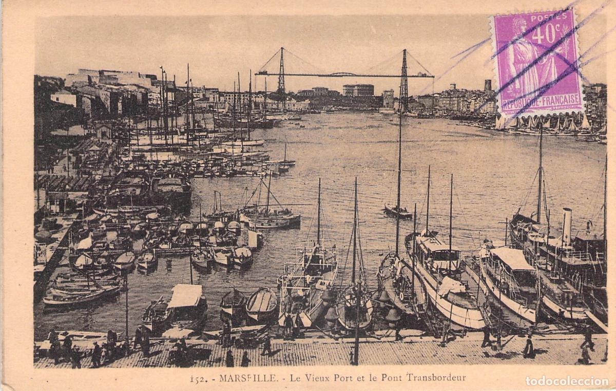 Postales: Postal de Marsella, Vieux-Port y Puente Transbordador