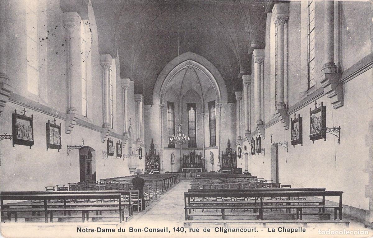 Postales: Postal interior de la iglesia Notre-Dame du Bon-Conseil en Par&iacute;s