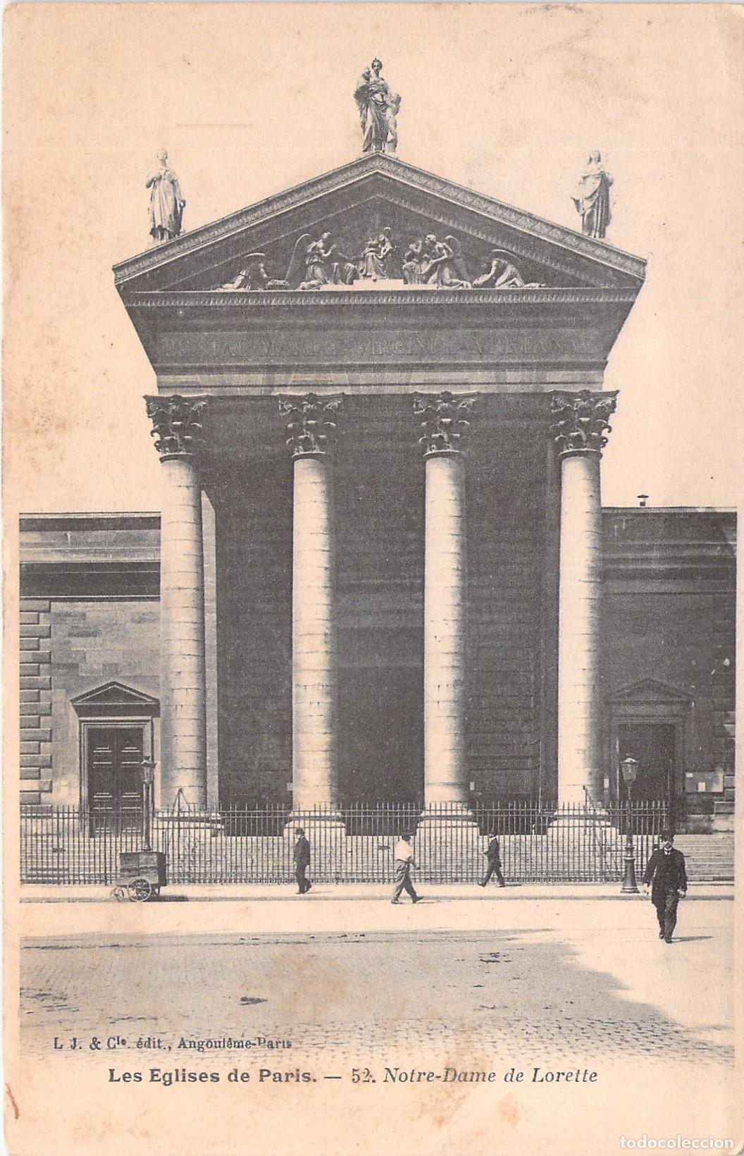 Postales: Postal de la Iglesia Notre-Dame de Lorette en Par&iacute;s