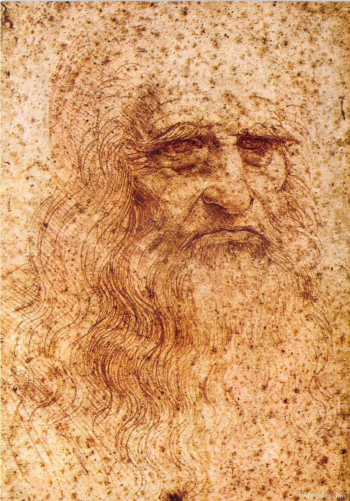 Postales: Postal del Autoretrato de Leonardo da Vinci en Tur&iacute;n