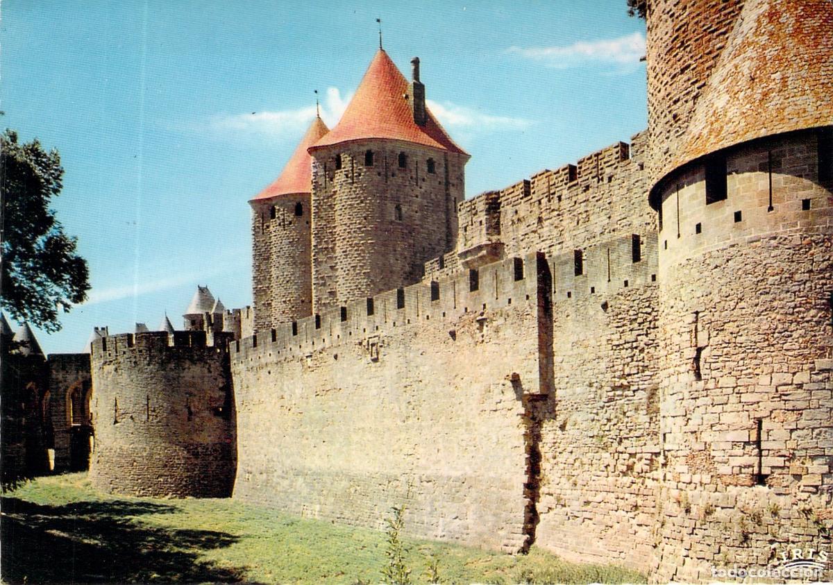 Postales: Postal de las murallas y torres de la Ciudad de Carcassonne