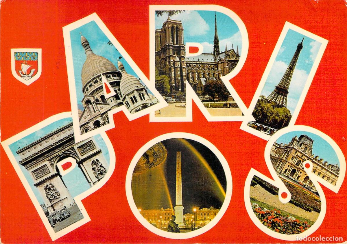 Postales: Postal de Par&iacute;s con monumentos emblem&aacute;ticos