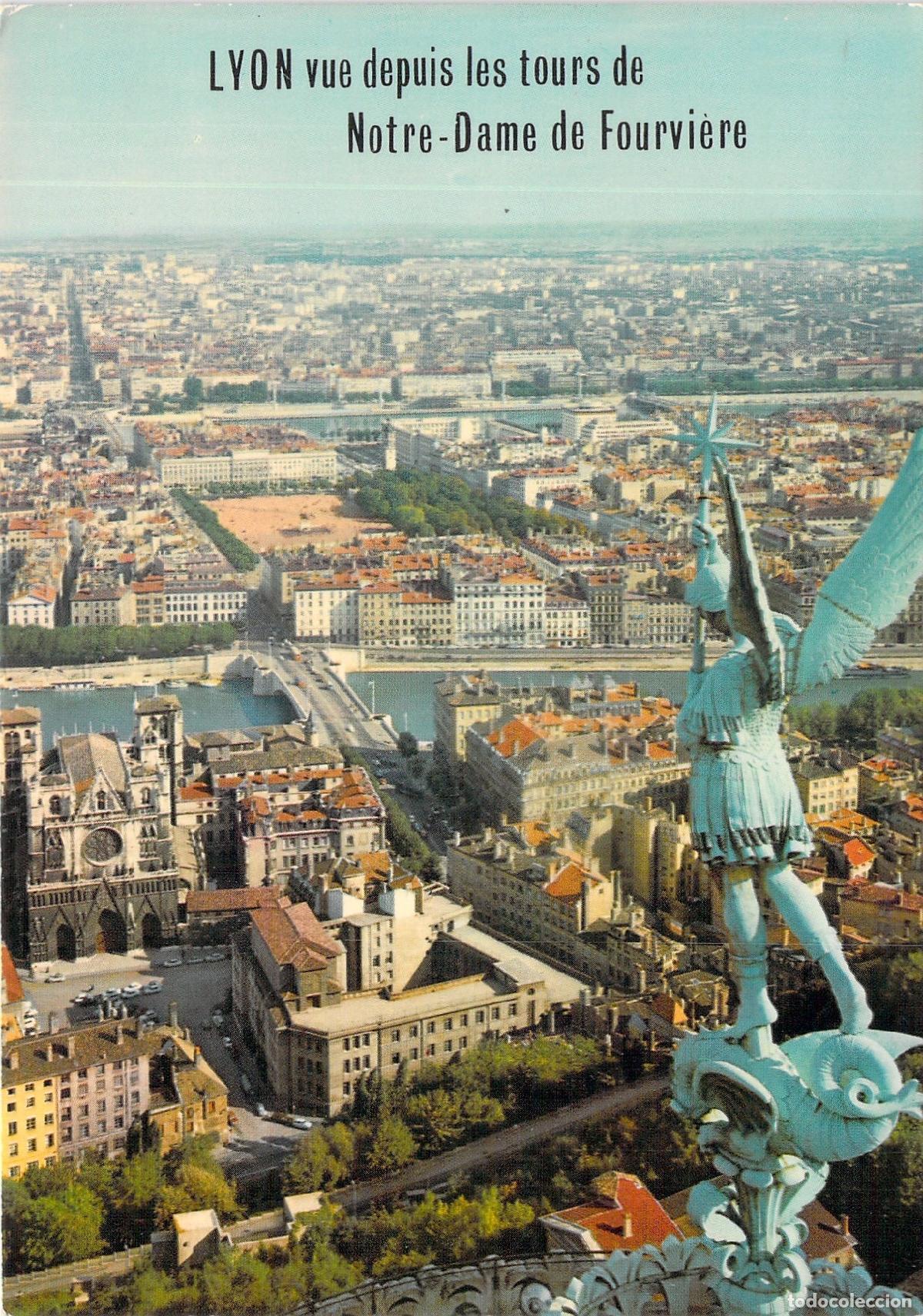 Postales: Postal de Lyon vista panor&aacute;mica desde la Bas&iacute;lica de Fourvi&egrave;re