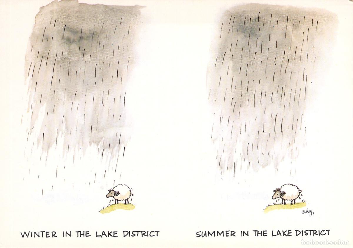 Postales: Postal con humor sobre el clima del Distrito de los Lagos