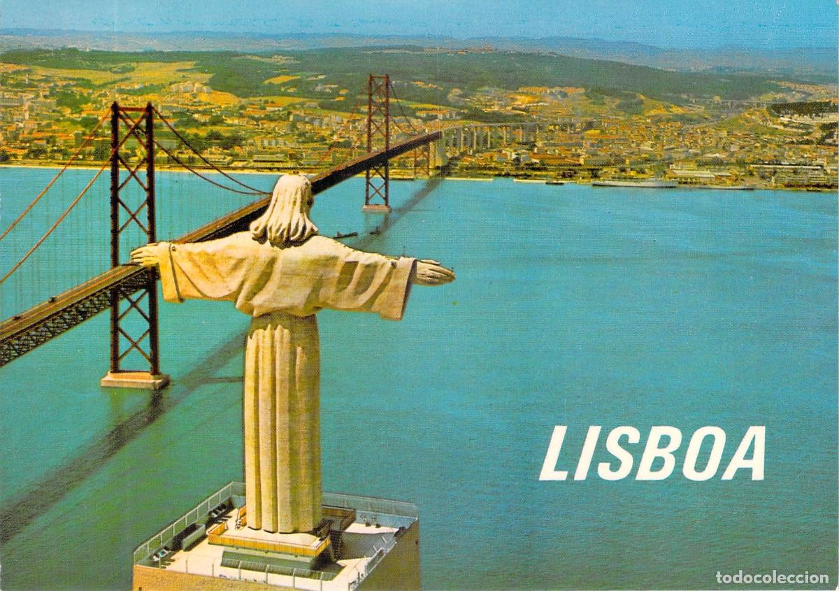 Postales: Postal de Lisboa, Cristo Rei y Puente 25 de Abril