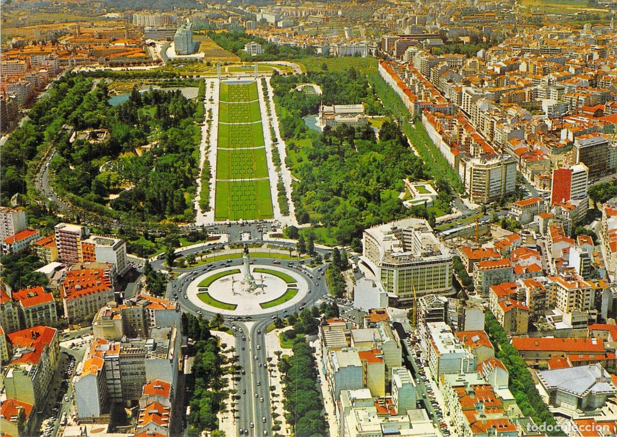 Postales: Postal de Lisboa: Parque Eduardo VII y Avenida da Liberdade