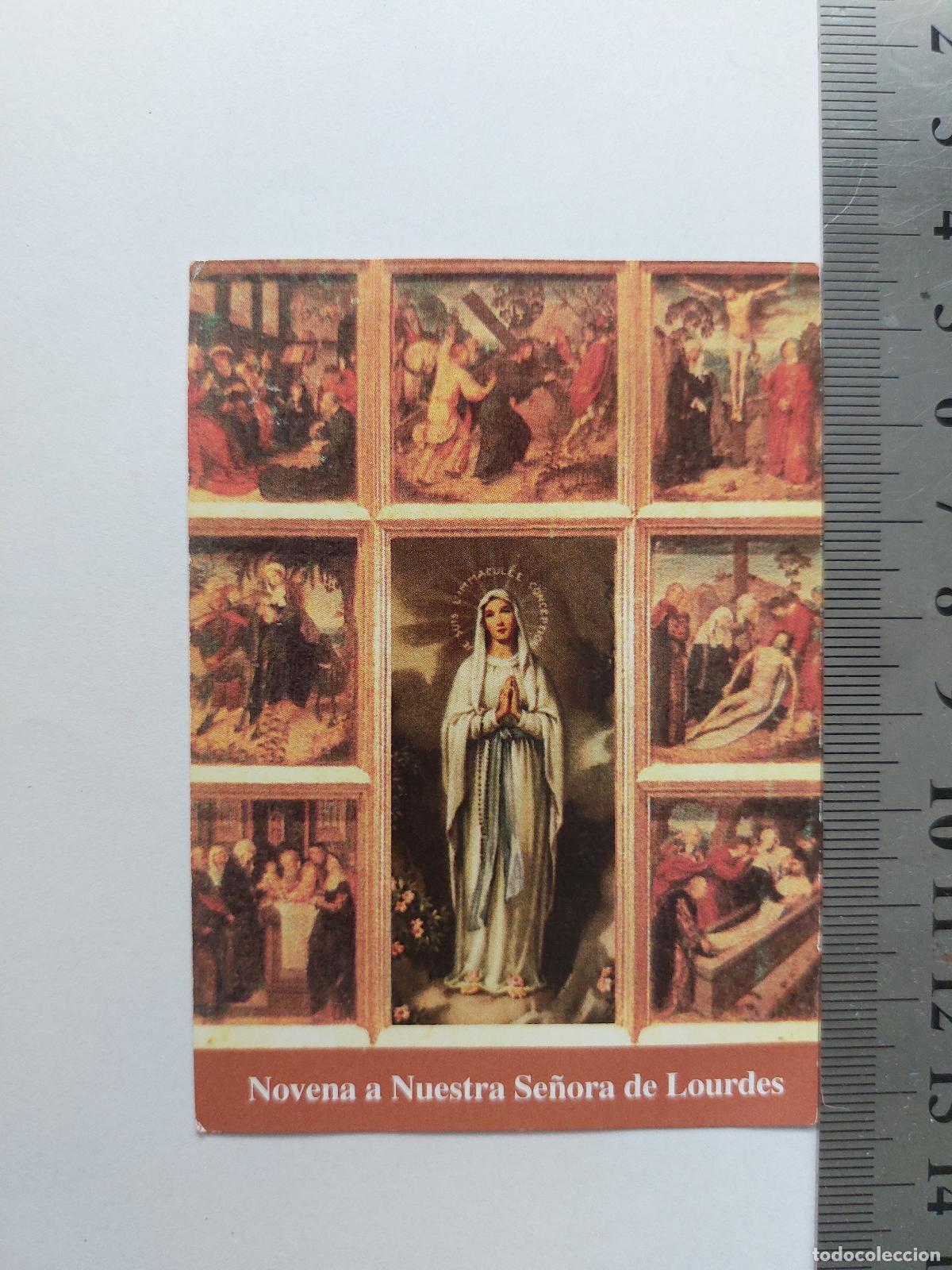 Postales: Estampa religiosa de la Novena a Nuestra Se&ntilde;ora de Lourdes