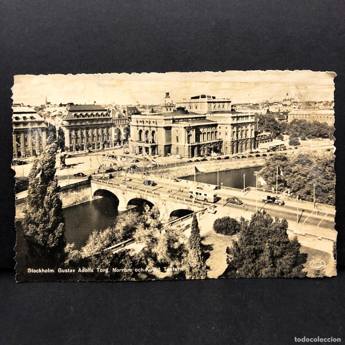 Postales: STOCKHOLM - GUSTAV ADOLFS TORG - NORRBRO OCH KUNGL - TEATERN - POSTAL / 3317