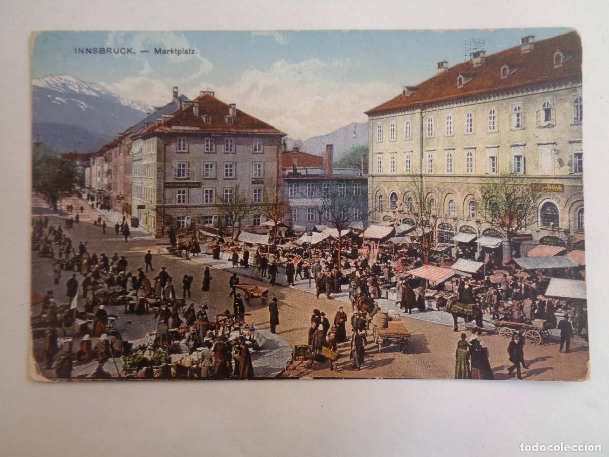 Postales: POSTAL DE INNSBRUCK ( AUSTRIA ): PLAZA DEL MERCADO . PRINCIPIOS DE SIGLO