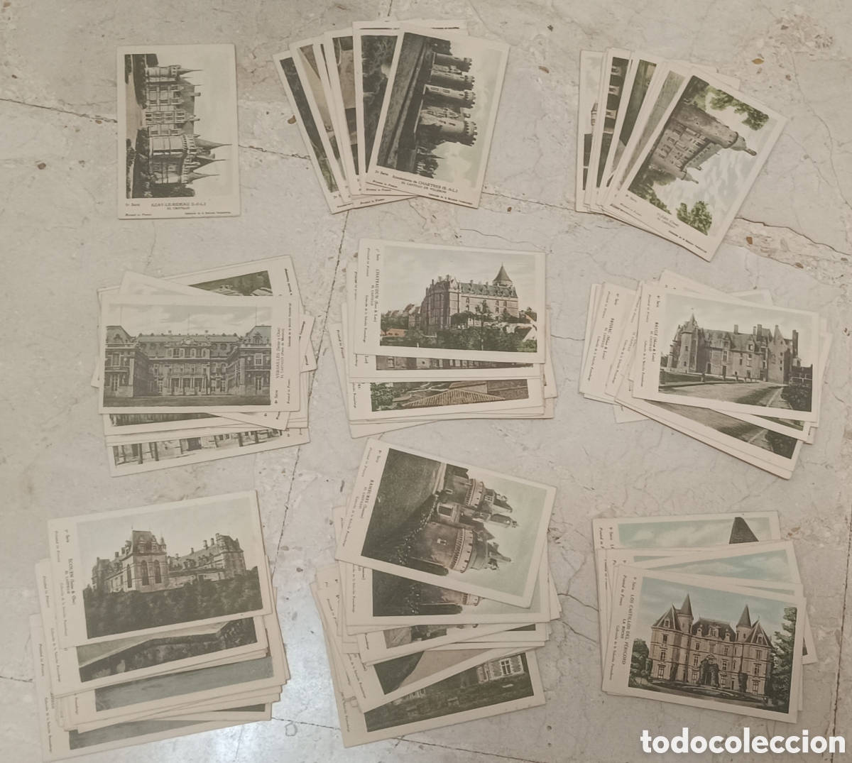 Postales: Lote 99 postales muy antiguas castillos de Francia colecci&oacute;n Pautauberge