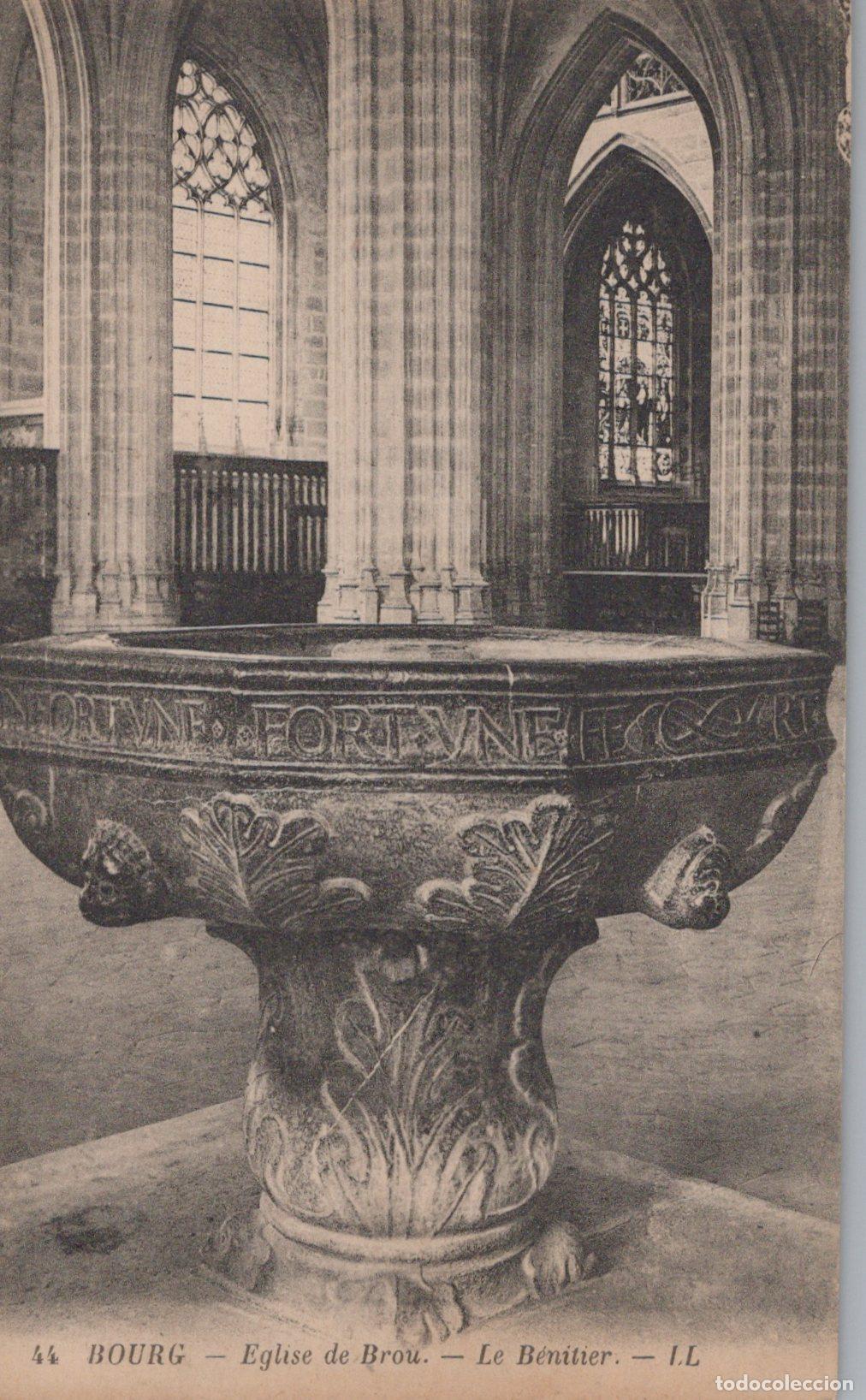 Postkarten: France Bourg &Eacute;glise de Brou B&eacute;nitier Architecture Unposted *YAC190
