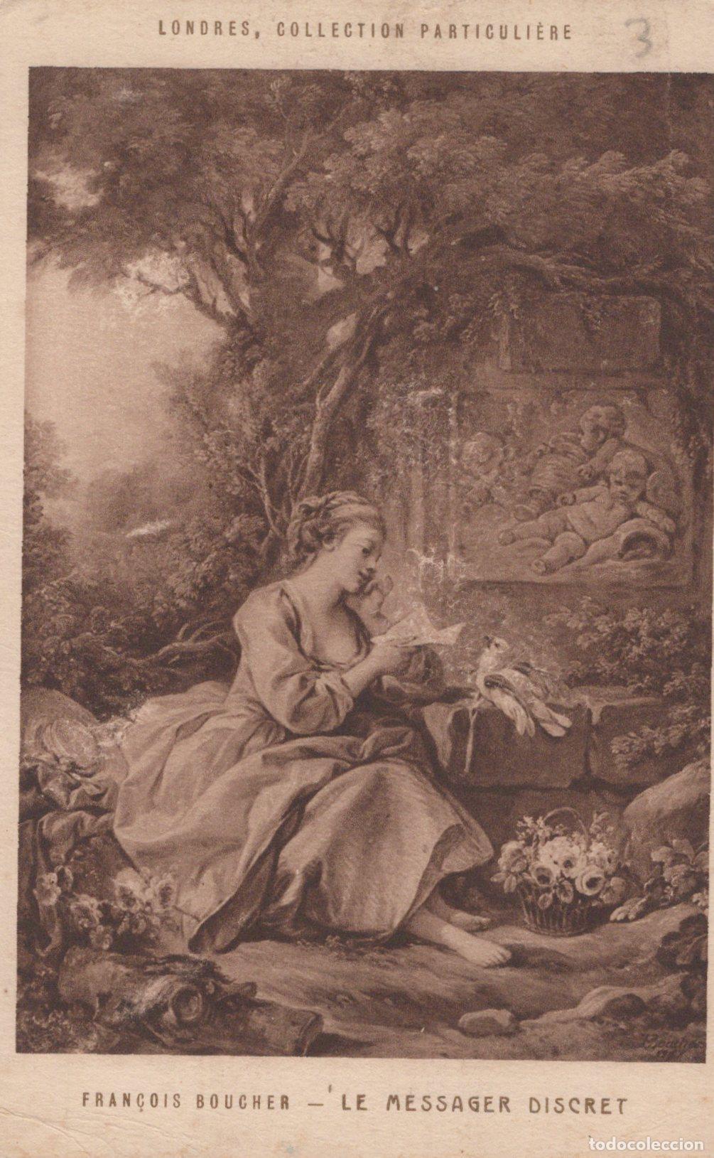 Postales: France Paris Fran&ccedil;ois Boucher le Messager Discret Art Femme Unposted *YAC186