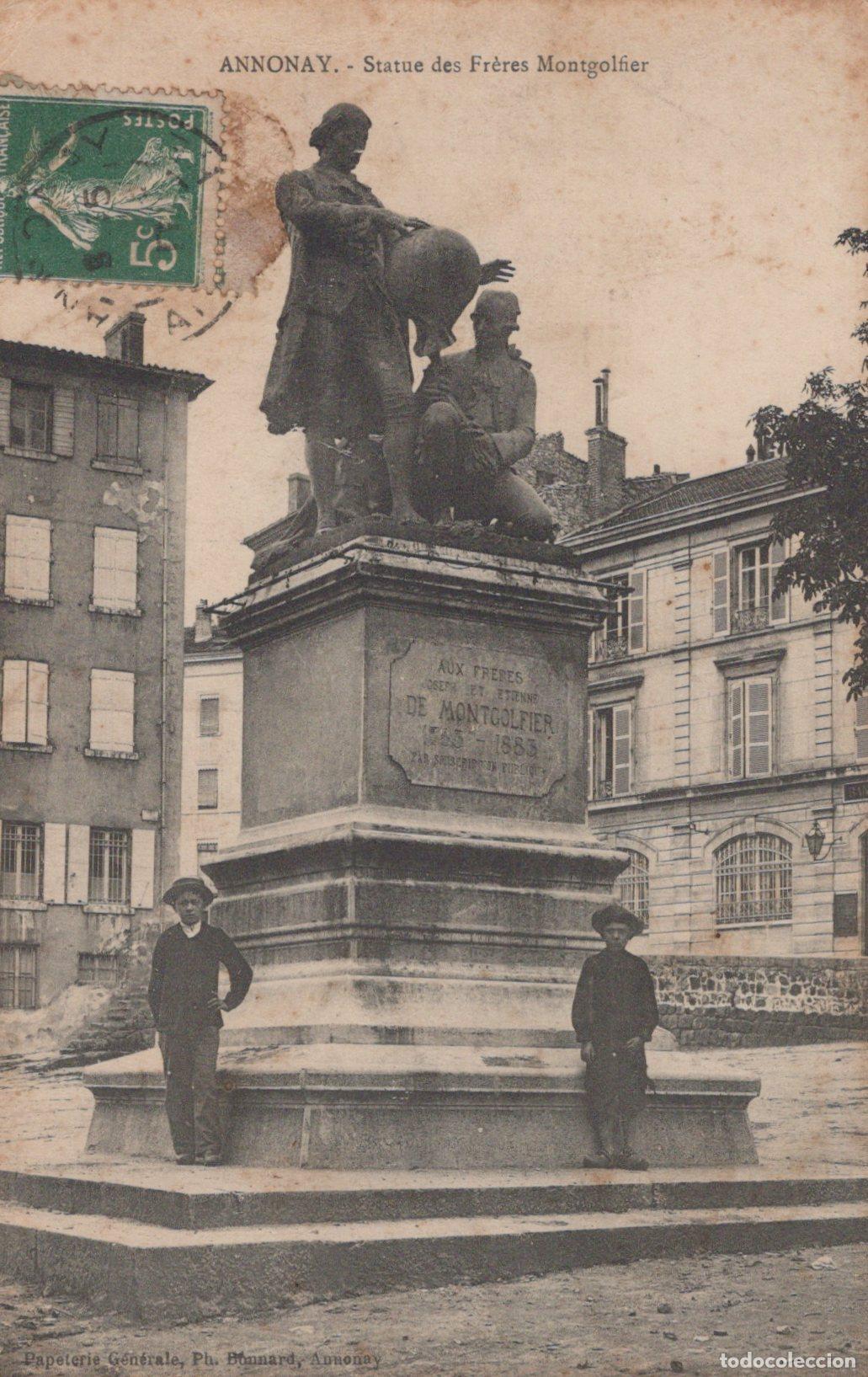 Postales: France Annonay Monument Montgolfier Pionniers Aviation 1911 *YAC135
