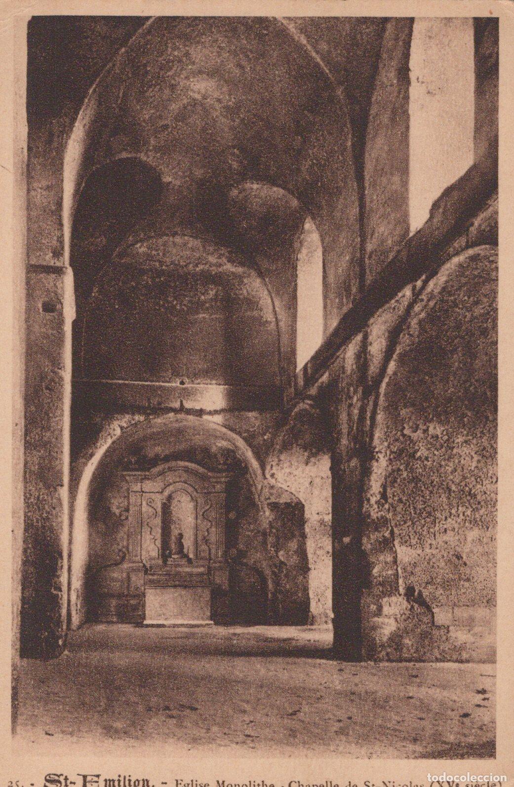 Cartoline: France St &Eacute;milion &Eacute;glise Monolithe St Nicolas Xve S Unposted *YAC113