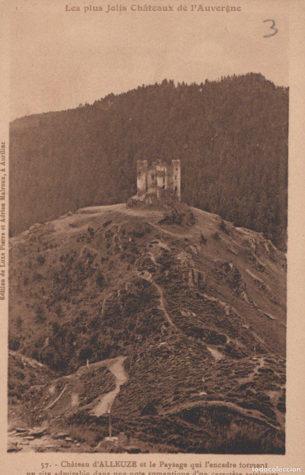 Cartoline: France Alleuze Ch&acirc;teau D Paysage Romantique Unposted *YAC137