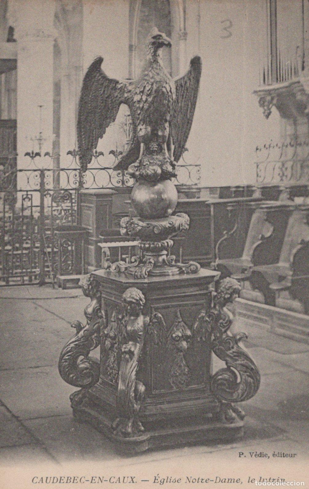 Cartoline: France Caudebec en Caux Normandie &Eacute;glise Notre Dame Lutrin Unposted *YAC129