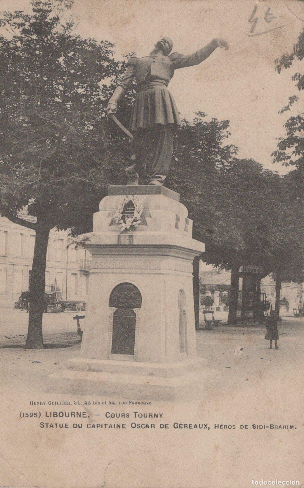 Cartoline: France Libourne Statue Capitaine Oscar de G&eacute;reaux *YAC101