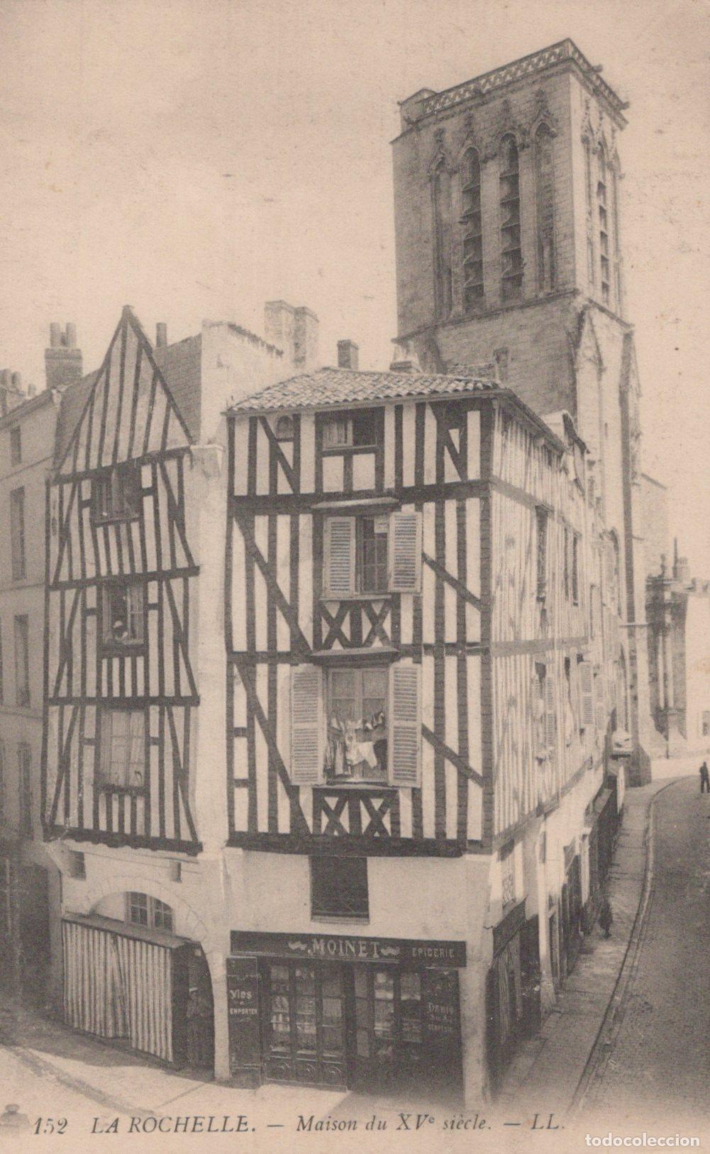 Postkarten: France La Rochelle Maisons &Agrave; Colombages Xve Si&egrave;cle &Eacute;glise Unposted *YAC075