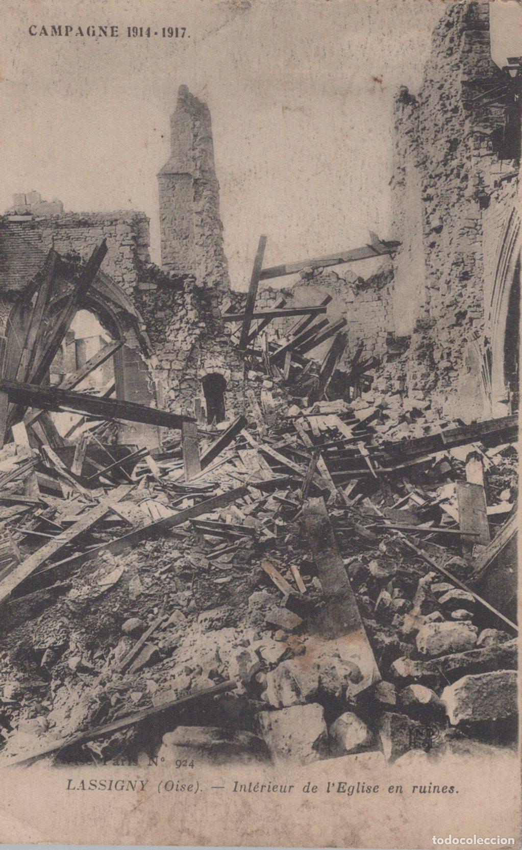 Cartes Postales: France Lassigny Interieur Eglise en Ruines *YAC022