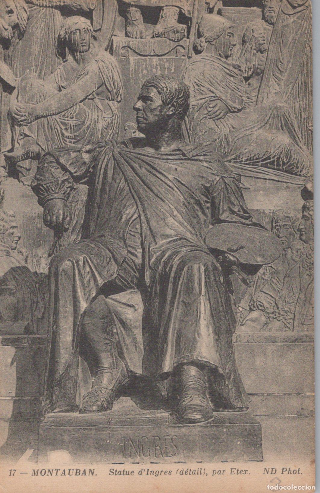 Postkarten: France Montauban Statue D Ingres D&eacute;tail Etex Art Unposted *YAC201