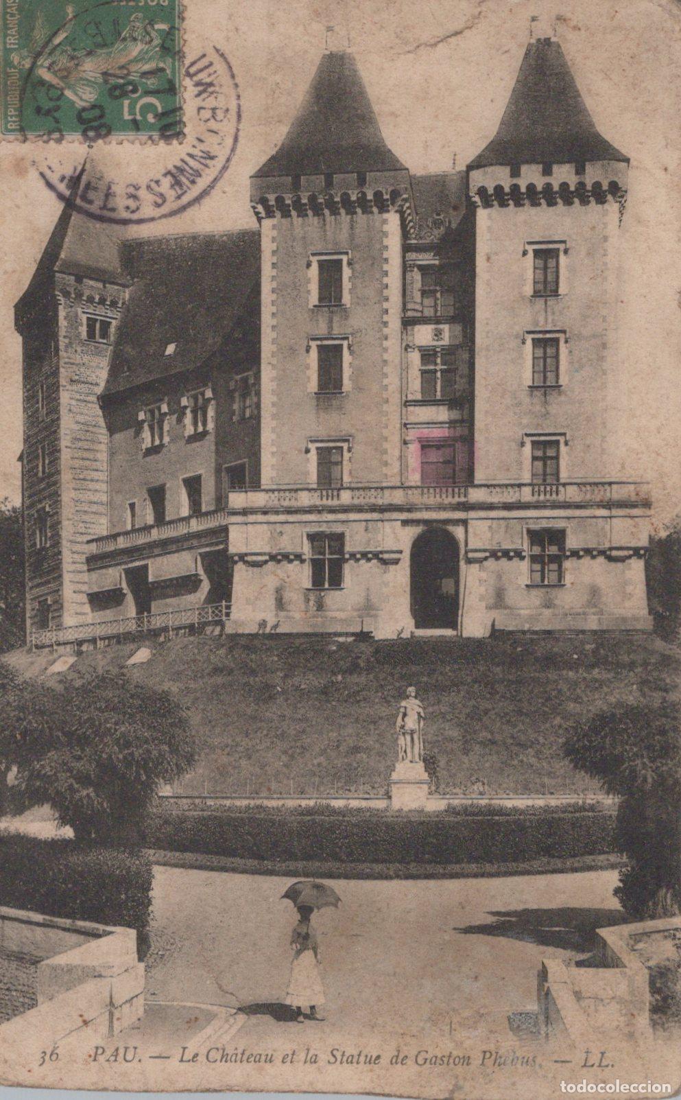 Postkarten: France Pau Pyr&eacute;n&eacute;es Atlantiques Ch&acirc;teau et Statue G Ph&eacute;bus *YAC214