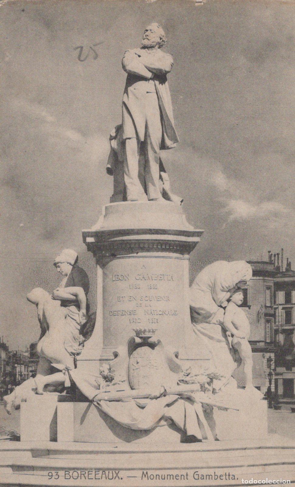 Postales: France Bordeaux Monument &Agrave; L&eacute;on Gambetta D&eacute;fense Nationale *YAC266