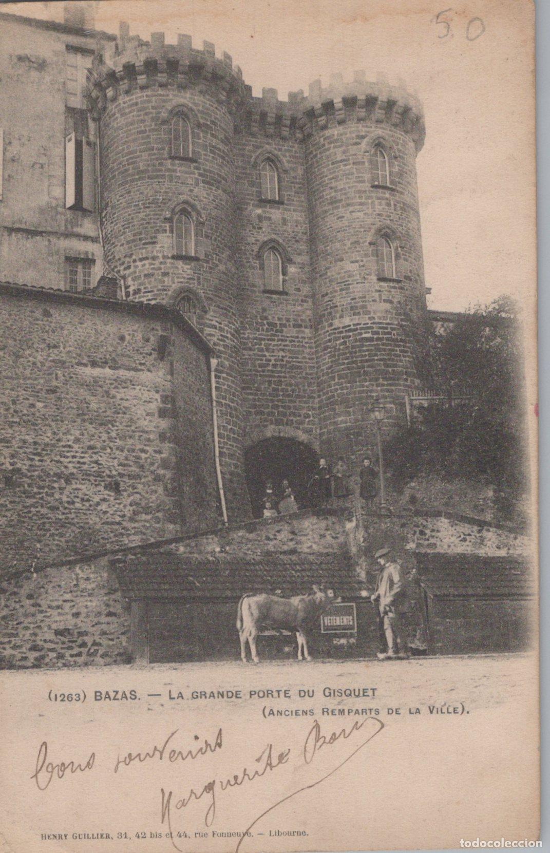 Cartes Postales: France Bazas Gironde la Grande Porte du Gisquet Remparts M&eacute;di&eacute;vaux *YAC284