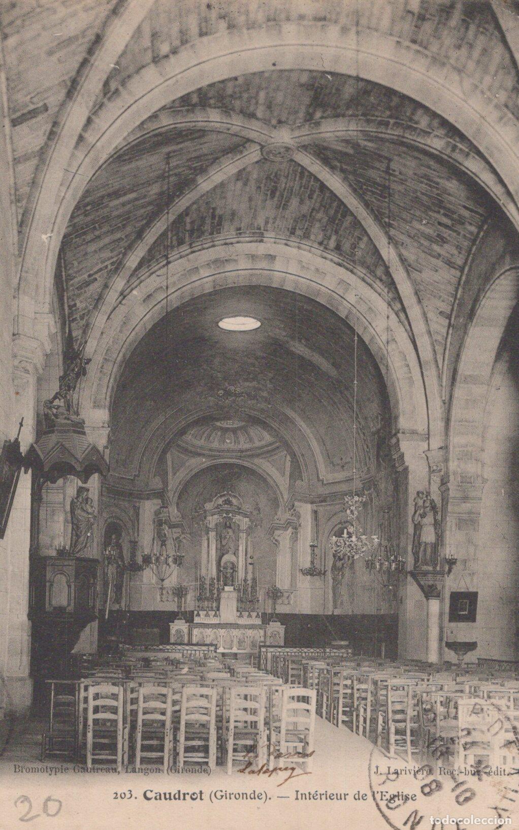 Cartes Postales: France Caudrot Gironde Int&eacute;rieur de L Eglise Architecture Gothique *YAC230