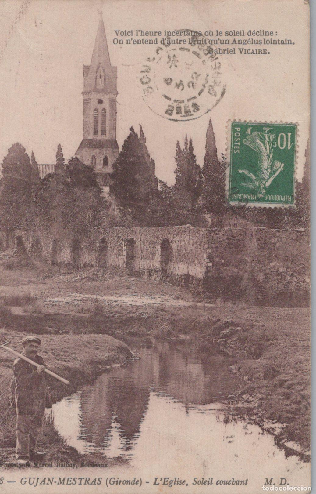 Cartes Postales: France Gujan Mestras &Eacute;glise Paysage Rural Soleil Couchant *YAC235