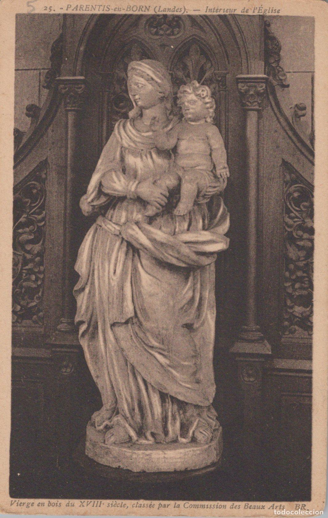 Postales: France Parentis en Born &Eacute;glise Vierge &Agrave; L Enfant Bois Xviiie *YAC250