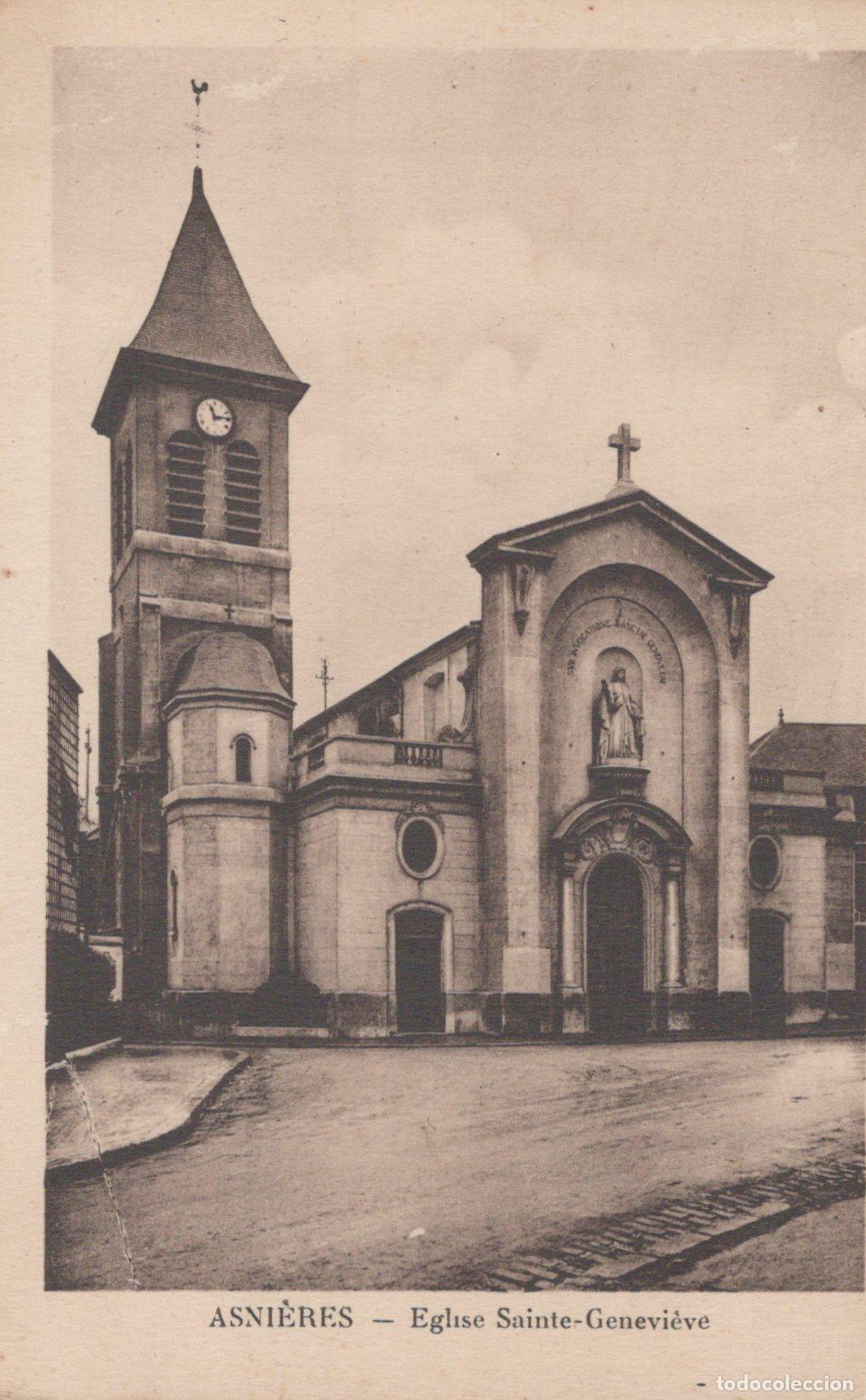 Postales: France Asni&egrave;res &Icirc;le de &Eacute;glise Sainte Genevi&egrave;ve Architecture Unposted *YAC343