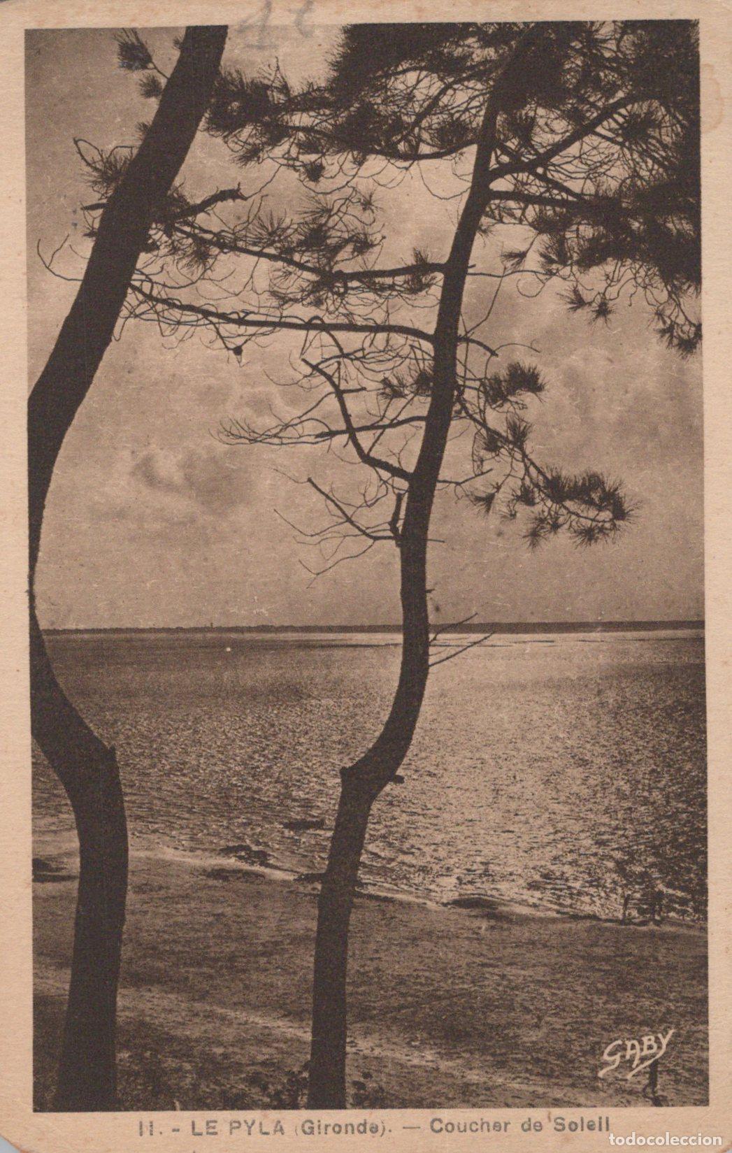 Cartes Postales: France Le Pyla Paysage Coucher de Soleil sur la Mer Pins Maritimes *YAC381