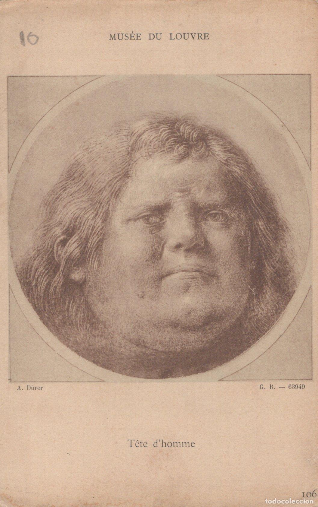 Cartoline: France Paris &Icirc;le de Mus&eacute;e du Louvre Art T&ecirc;te D Homme D&uuml;rer Unposted *YAC396