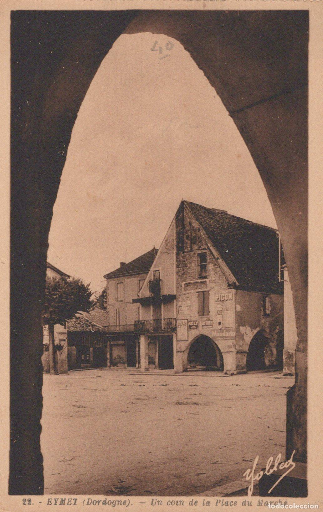 Cartoline: France Eymet Place du March&eacute; Architecture M&eacute;di&eacute;vale Avec Annotations *YAC407