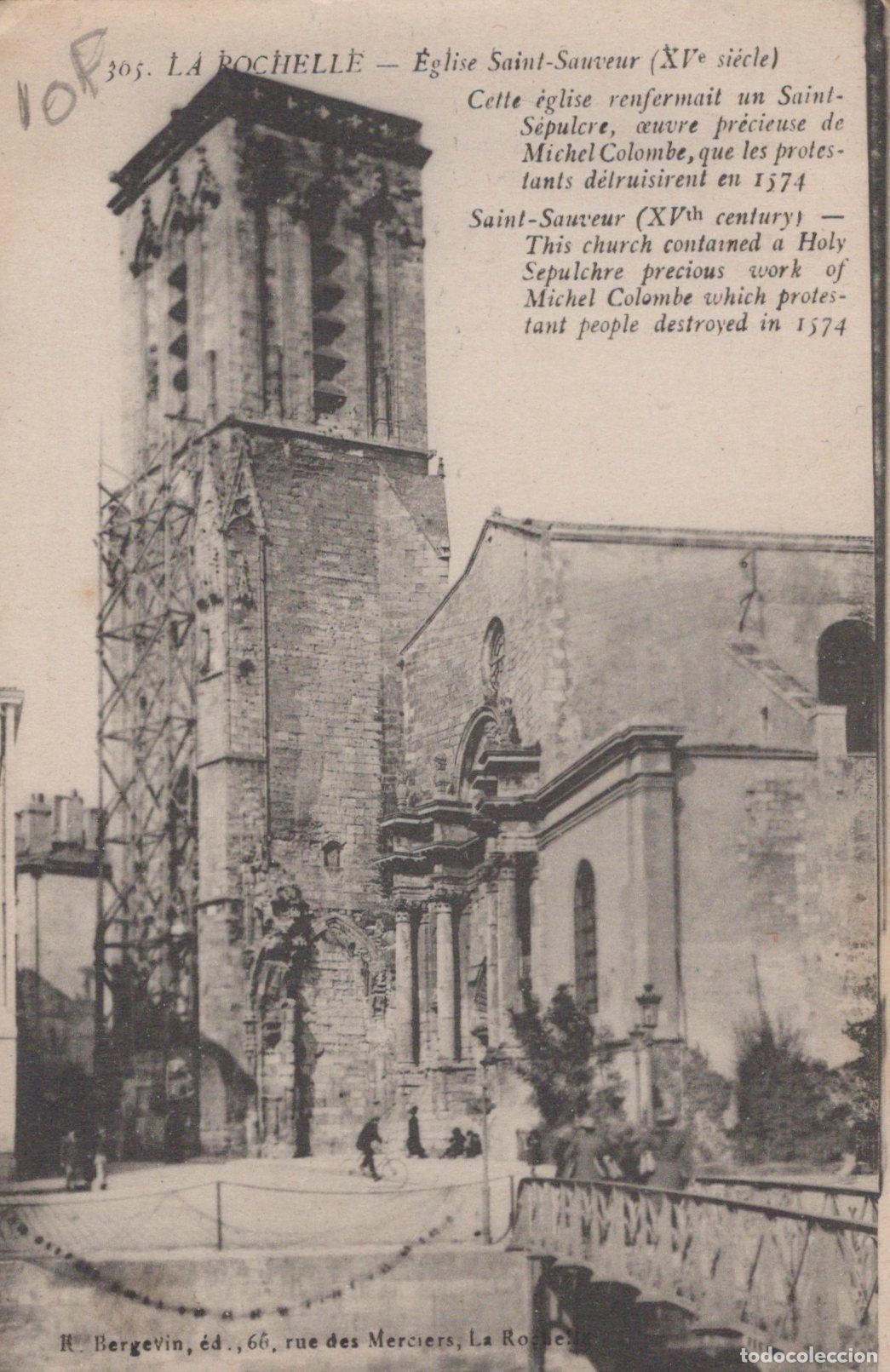 Cartoline: France La Rochelle &Eacute;glise Saint Sauveur Xve S Architecture Oblit *YAC437