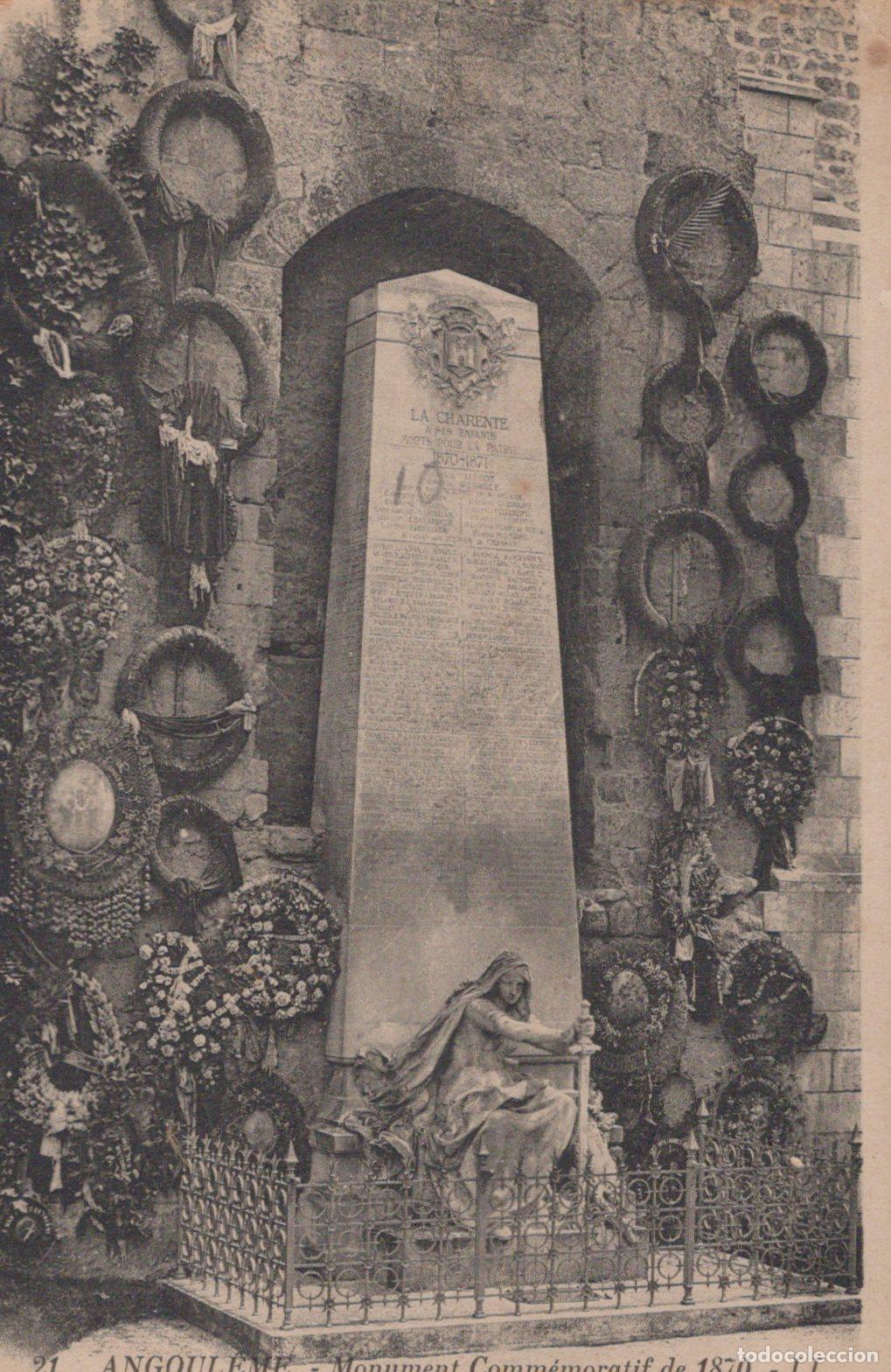 Cartoline: France Angoul&ecirc;me Monument 1870 Couronnes Fun&eacute;raires Post&eacute;e *YAC473