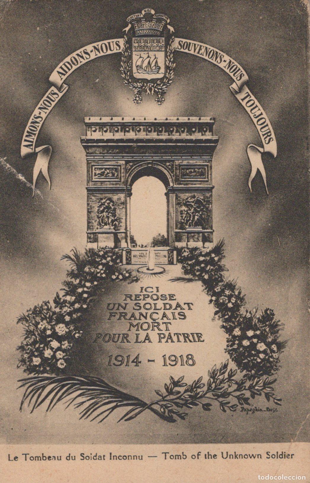 Cartoline: France Paris Arc de Triomphe Tombeau Soldat Inconnu 1914 1918 Unposted *YAC357