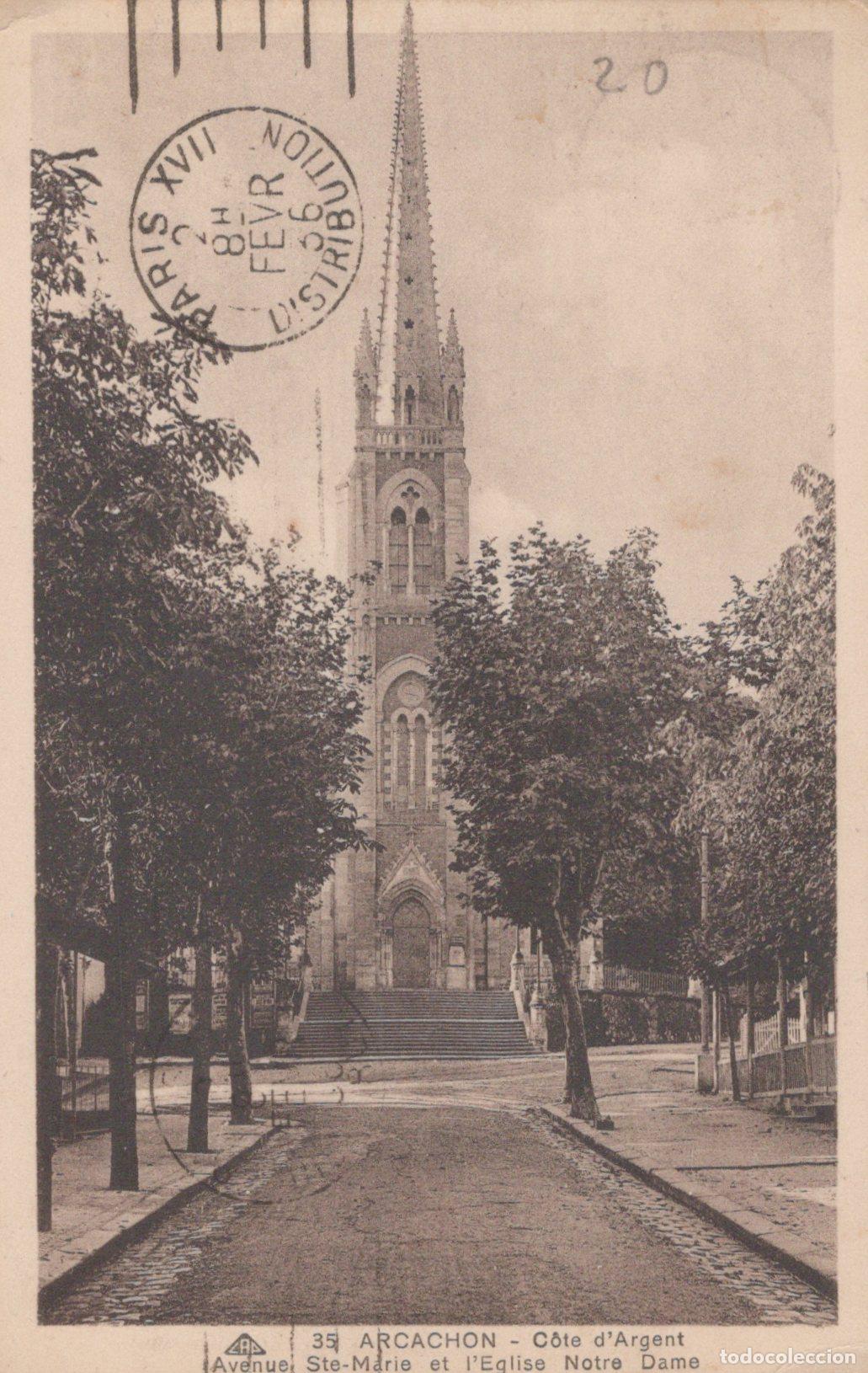 Postkarten: France Arcachon &Eacute;glise Notre Dame Architecture Urbaine *YAC498